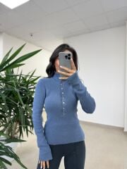 Mz 22694 Mavi Çıtçıtlı Triko