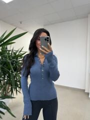 Mz 22694 Mavi Çıtçıtlı Triko