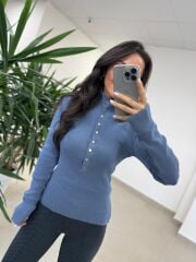 Mz 22694 Mavi Çıtçıtlı Triko