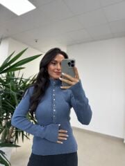 Mz 22694 Mavi Çıtçıtlı Triko