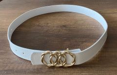 7870 Halka Geçişli Beyaz Kemer