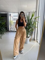 Cr 1242 Kargo Cepli Paraşüt Camel Pantolon