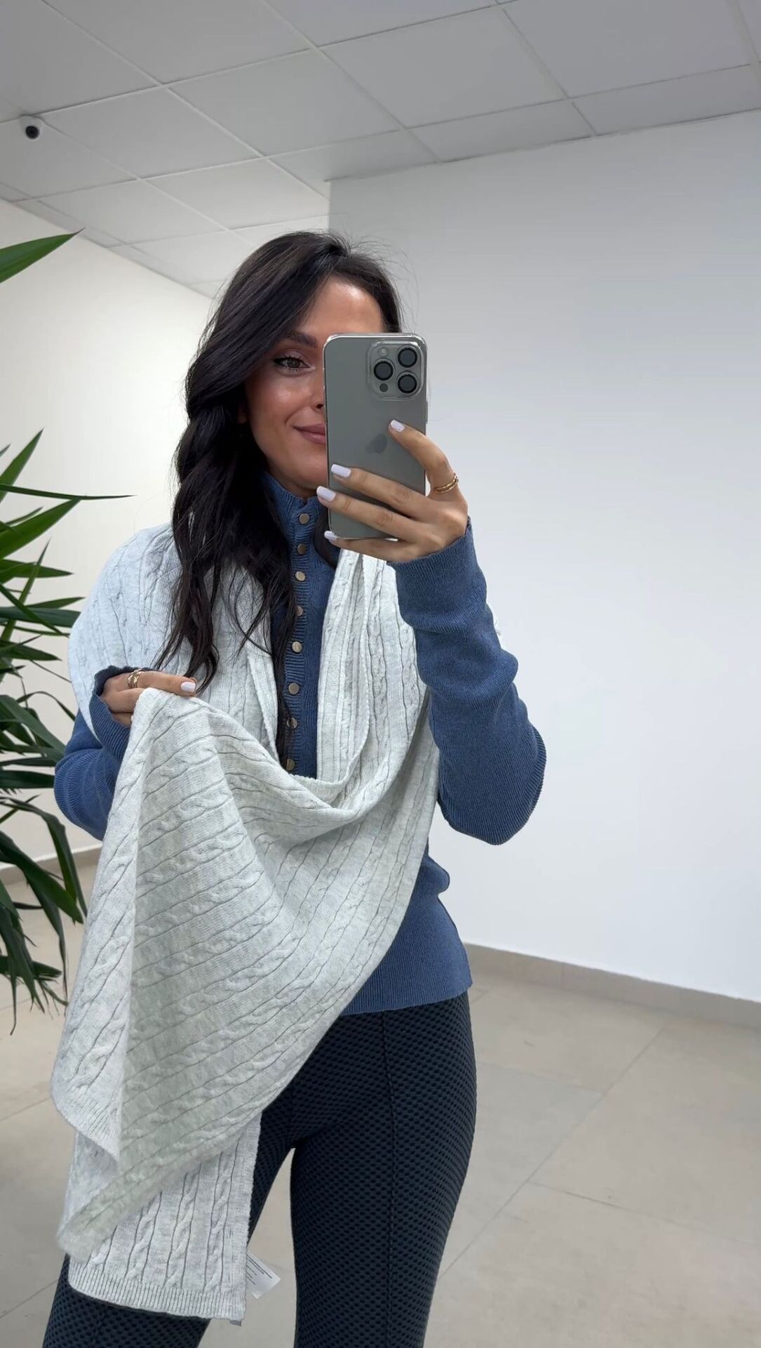 Saç Örgü Yumoş Dokulu Şal