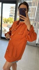 Gabardin Kiremit Gömlek Ceket