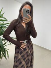 Mz 21502 A. Kahve Fitilli Bluz