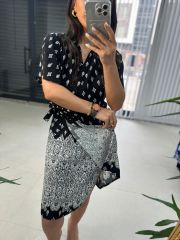 Mc 5865 Kuruvaze Su Yolu Viskon Elbise