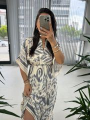My 3409 Judge Collar Gray Transitional Dress