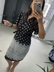 Mc 5865 Kuruvaze Su Yolu Viskon Elbise