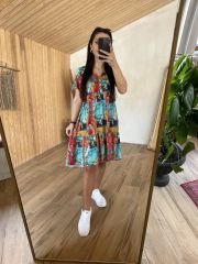 Mng orange transitional Batik dress