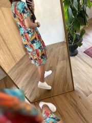 Mng orange transitional Batik dress