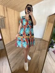 Mng orange transitional Batik dress