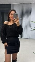 Sg Ajurlu v Yaka Siyah Triko