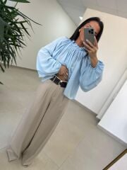 Fp 51304 Kemerli Poliviskon Taş Pantolon