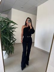 155 Gold Kare Tokalı Siyah Kemer