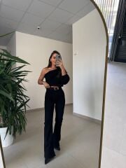 155 Gold Kare Tokalı Siyah Kemer