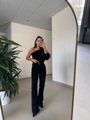 155 Gold Kare Tokalı Siyah Kemer