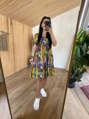 Mng yeşil geçişli Batik elbise