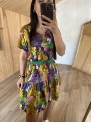 Mng yeşil geçişli Batik elbise