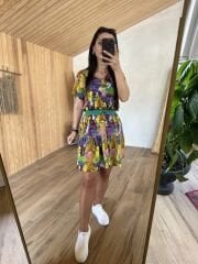 Mng yeşil geçişli Batik elbise