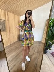 Mng yeşil geçişli Batik elbise