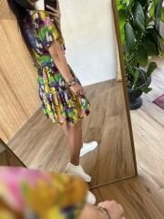 Mng yeşil geçişli Batik elbise