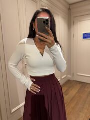 Mz 21502 Beyaz Fitilli Bluz