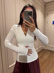 Mz 21502 Beyaz Fitilli Bluz