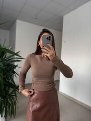 Dv 31401 Bel Drape Detaylı Kahve Bluz