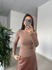 Dv 31401 Bel Drape Detaylı Kahve Bluz