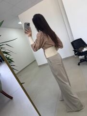 Sg 0003 Manşet Detaylı Tasarım Vizon Gömlek