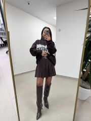 Pi Vogue Dantel Detaylı A.Kahve Sweat