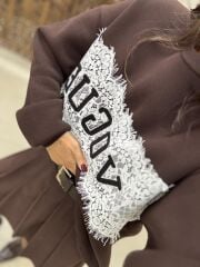 Pi Vogue Dantel Detaylı A.Kahve Sweat