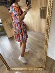 Mng mor geçişli Batik elbise