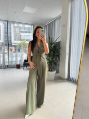 My 3551 Haki Bağlamalı Tulum