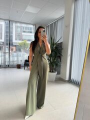 My 3551 Haki Bağlamalı Tulum