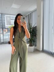 My 3551 Haki Bağlamalı Tulum