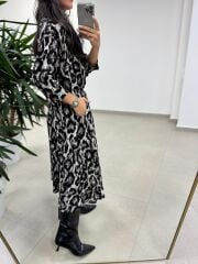 Ms 9418 Truvakar Kol Midi Bluzlu Leo Elbise