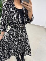 Ms 9418 Truvakar Kol Midi Bluzlu Leo Elbise