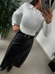 Dv 31401 Bel Drape Detaylı Ekru Bluz