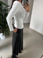 Dv 31401 Bel Drape Detaylı Ekru Bluz