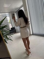 Fw 0367  Linda Taş Mini Gömlek Elbise