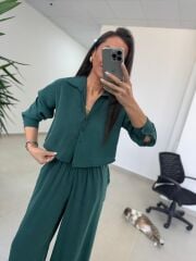 Fp 50960 Zümrüt Üç Düğmeli Gömlekli Takım