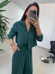 Fp 50960 Zümrüt Üç Düğmeli Gömlekli Takım