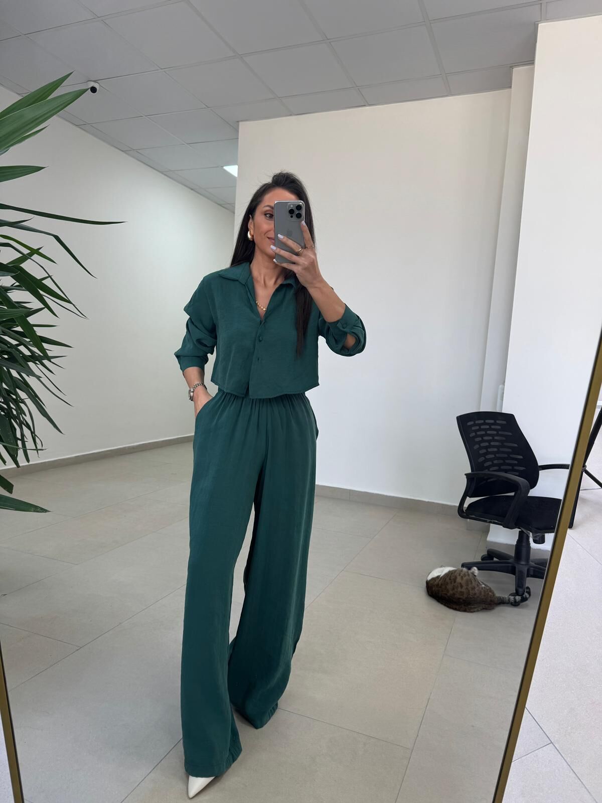 Fp 50960 Zümrüt Üç Düğmeli Gömlekli Takım