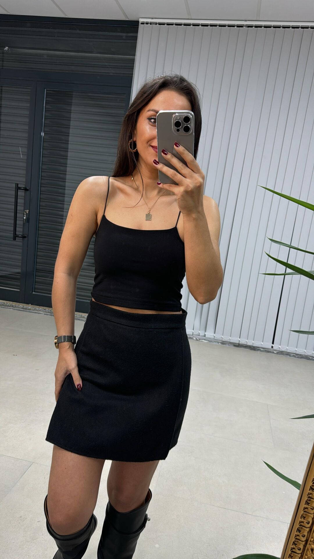 Gc İp Askılı Siyah Crop