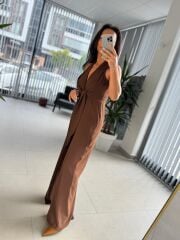 My 3551 Kahve Bağlamalı Tulum