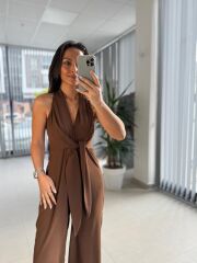 My 3551 Kahve Bağlamalı Tulum