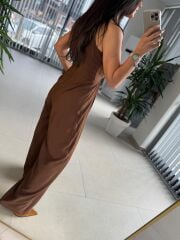 My 3551 Kahve Bağlamalı Tulum