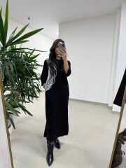 Ms 5617 Tasarım Siyah Modal Elbise