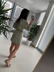 Fw 0367 Linda Mint Yeşili Mini Gömlek Elbise